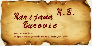 Marijana Burović vizit kartica